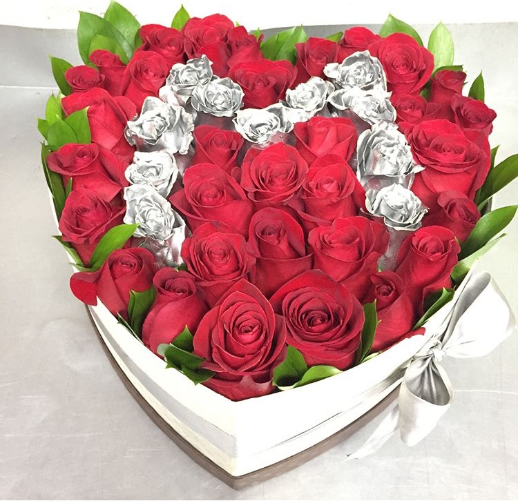 Caja de Corazon Rosas