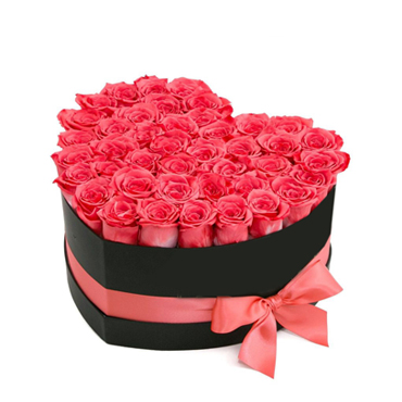 40 Rosas en Caja Corazón