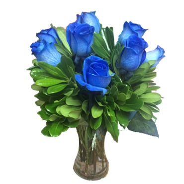 Florero en 12 Rosas Azules
