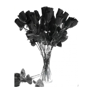 Florero de 12 Rosas Negras